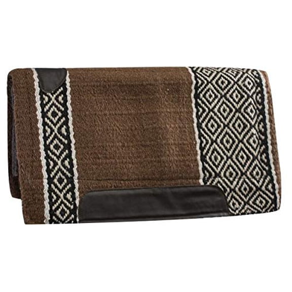 Showman 36" x 34" Cutter Style Saddle Pad w/ Diamond Design (Brown/Cream)