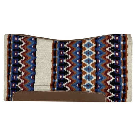 Showman 36" x 34" Southwest Beige Wool Top Memory Felt Bottom Saddle Pad (Blue)