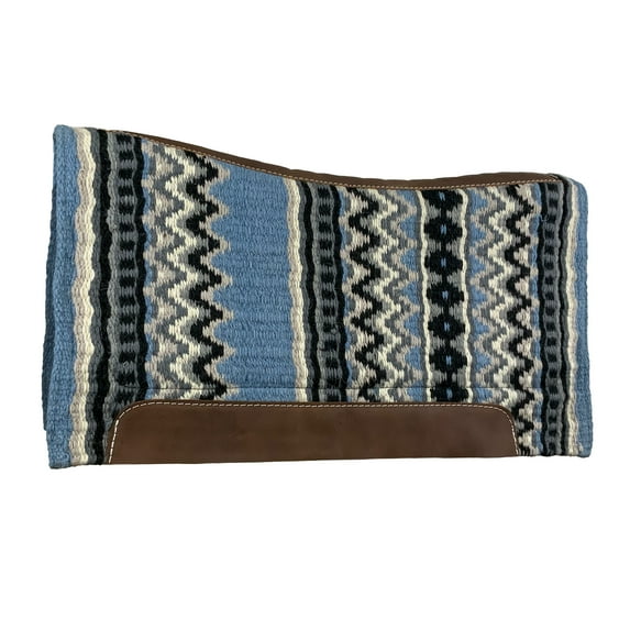 Showman 36" x 34" Southwest Wool Top Contoured Memory Felt Bottom Saddle Pad (Blue)