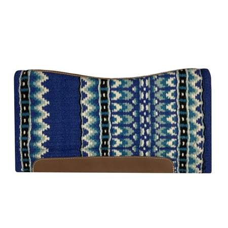 Showman 36" x 34" Southwest Wool Top Memory Felt Bottom Saddle Pad (Blue)