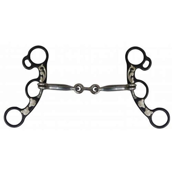 Showman 5.5" Dogbone Mouth Snaffle Bit w/ Copper Inlays