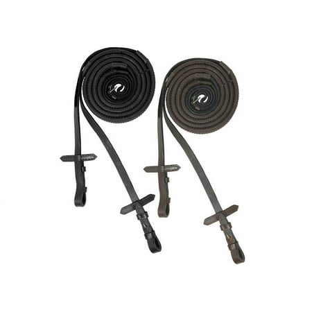 Showman 54" Rubber English Reins (Black)