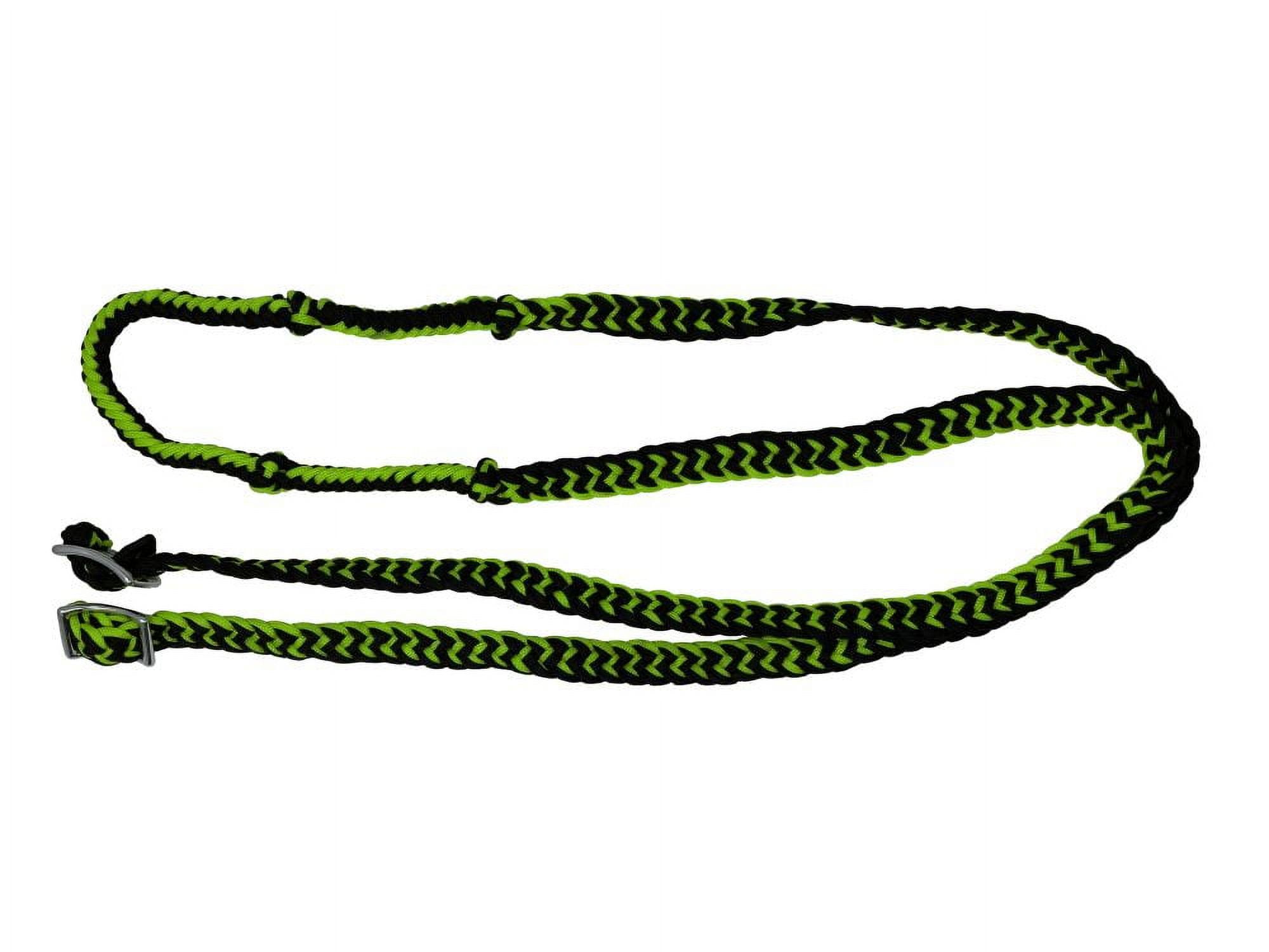 Showman braided nylon barrel reins with easy grip knots main image 1