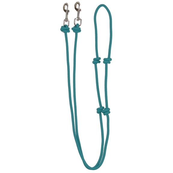 Showman 8' Knotted Durable Nylon Barrel Reins (Teal)