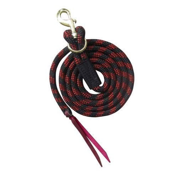 Showman 8' Nylon Pro Braid Lead Rope w/ Removable Brass Snap (Red)
