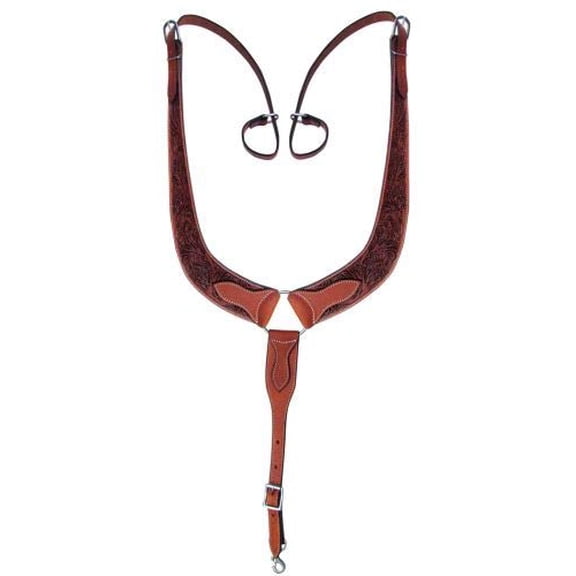 Showman Acorn Leaf Tooled Leather Pulling Collar
