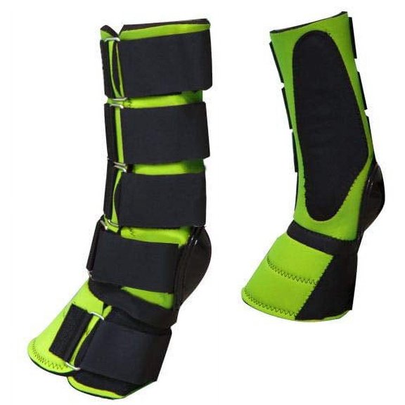 Showman Adjustable Neoprene Combination Bell Boot (Lime)