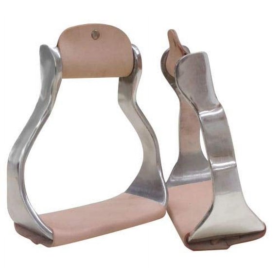 Showman Aluminum Stirrups w/ Leather Covered Tread