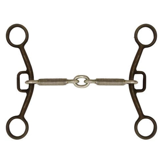 Showman Antique Brown Steel Shank Bit w/ Jointed Wire Wrapped Lifesaver Mouth