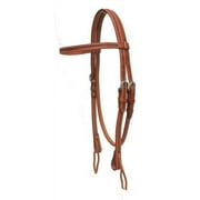 Showman Argentina Cow Leather Browband Headstall w/ Basket Weave Tooling (Medium)