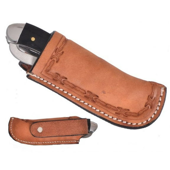 Showman Argentina Cow Leather Knife Sheath w/ Barbed Wire Tooling