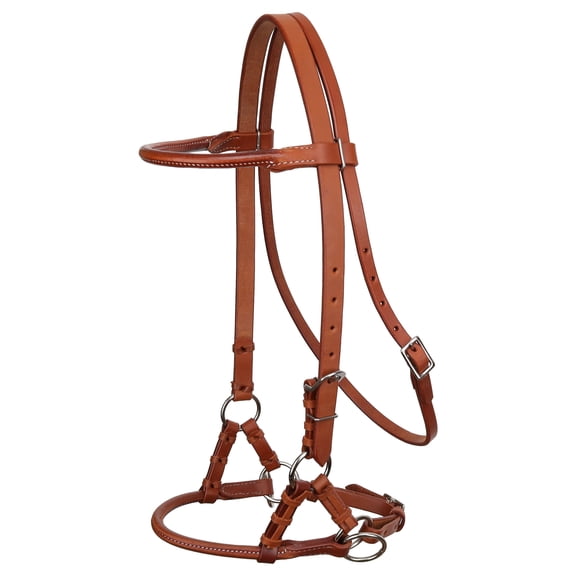 Showman Argentina Cow Leather Side Pull w/ Rolled Leather Nose