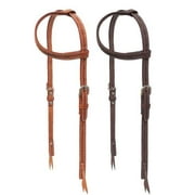 Showman Argentina Cow Leather Single Ear Headstall w/ Barbwire Tooling (Dark)