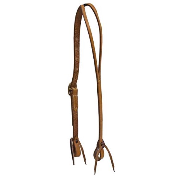 Showman Argentina Cow Leather Split Ear Headstall w/ Solid Brass Buckle & Leather Tie Bit Loops