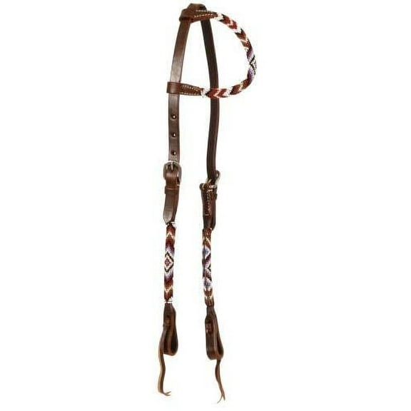 Showman Argentina Leather One Ear Headstall w/ Beaded Southwest Design