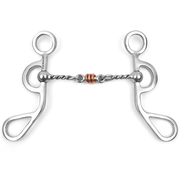 Showman Argentine Shank Bit w/ Jointed Twisted Wire Dogbone