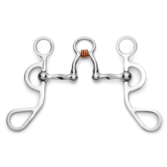 Showman Argentine Shank Bit w/ Slow Twist Ported Copper Rollers