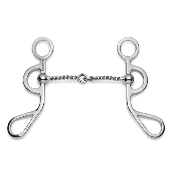 Showman Argentine Shank Bit w/ Twisted Wire Snaffle