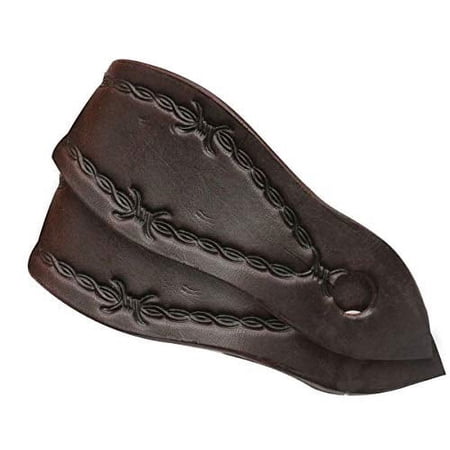 Showman Barbwire Tooled American Oiled Harness Leather Slobber Straps