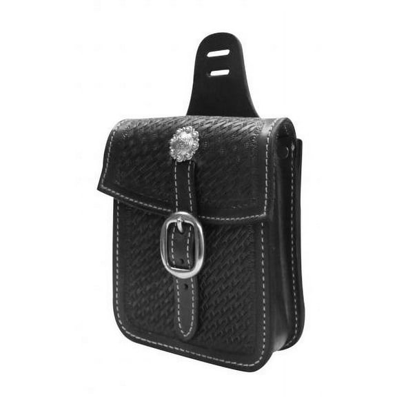 Showman Basketweave Tooled Saddle Pocket