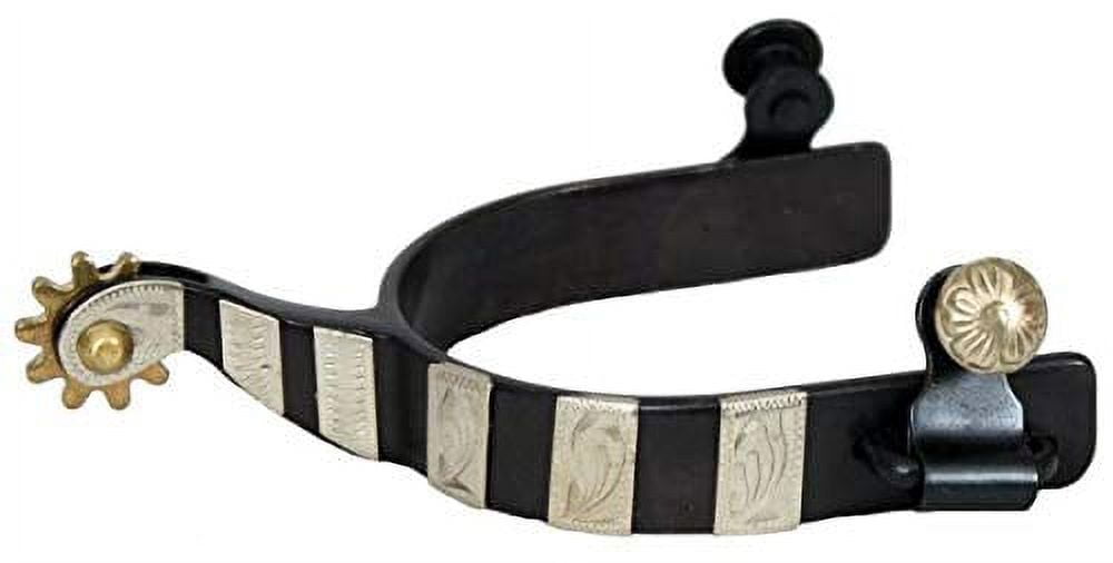 New! Schneiders® Star Studded Black Steel Cloverleaf Spurs main image 1