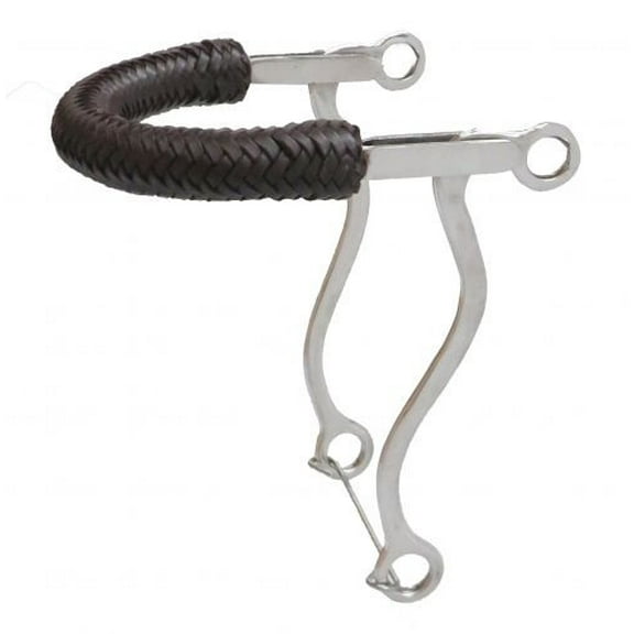 Showman Braided Leather Nose Stainless Steel Hackamore