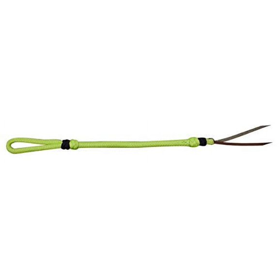 Showman Braided Nylon Quirt Wrist Loop w/ Leather Popper (Green)