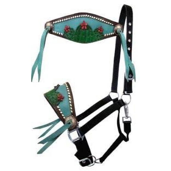Showman Bronc Halter w/ Cactus and 3D Flower Design