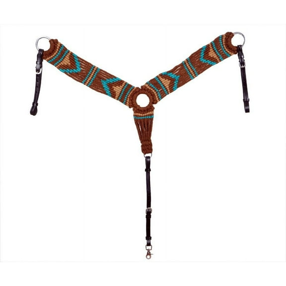 Showman Brown Mohair Wool Multi-Strand Southwest Design Breast Collar