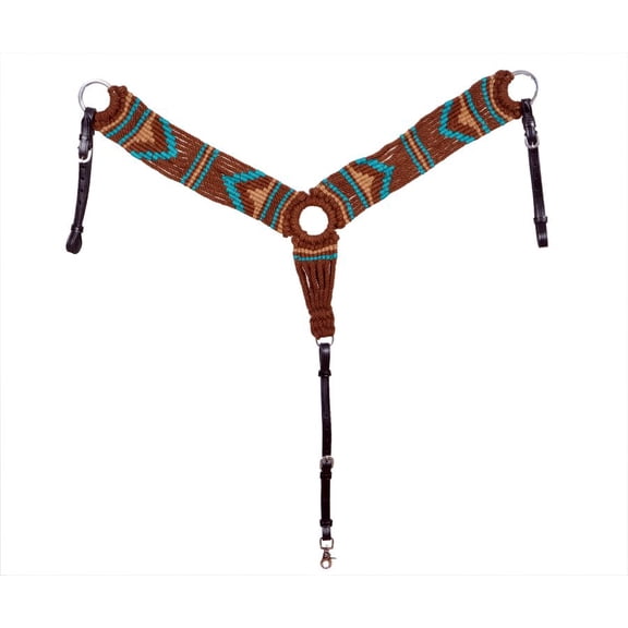 Showman Brown Mohair Wool Multi-Strand Southwest Design Breast Collar