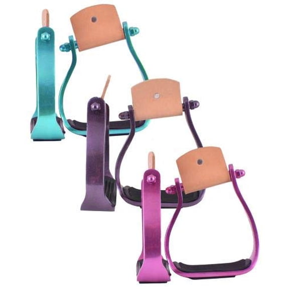 Showman Color Coated Angled Aluminum Stirrups (Pink)