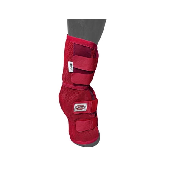 Showman Contoured Mesh Rip Resistant Fly Boots (Red, Large)