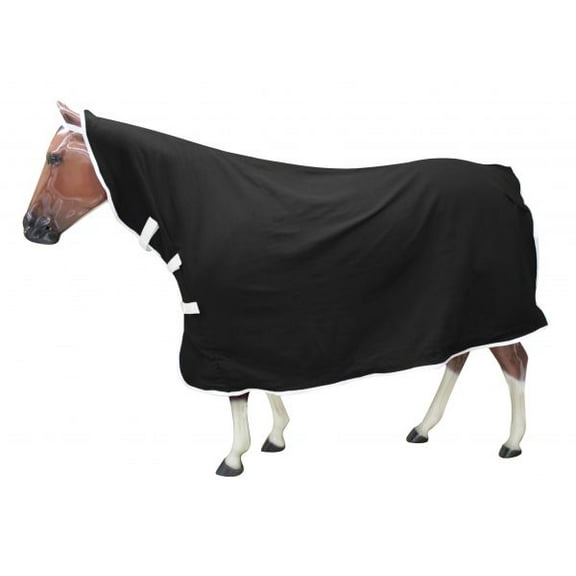 Showman Contoured Polar Fleece Horse Cooler (Black, Medium)