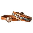 thumbnail image 1 of Showman Couture Leather Dog Collar w/ Multi-Color Beaded Inlay (Small), 1 of 1