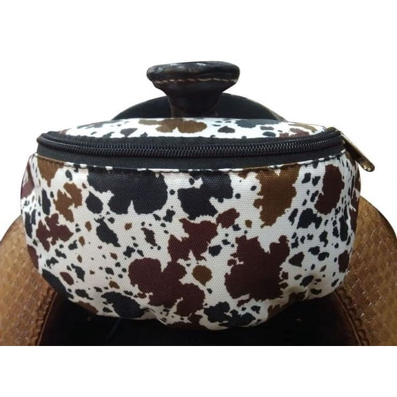 Showman Cow Print Insulated Nylon Saddle Pouch