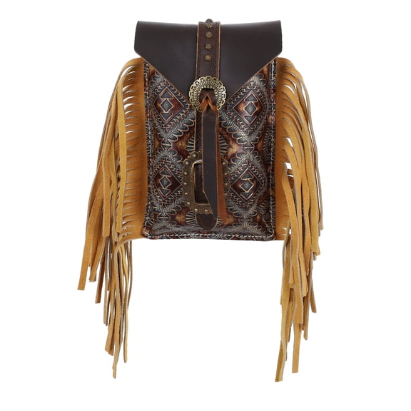Showman Cowboy Carving Rear Cinch Saddle Bag