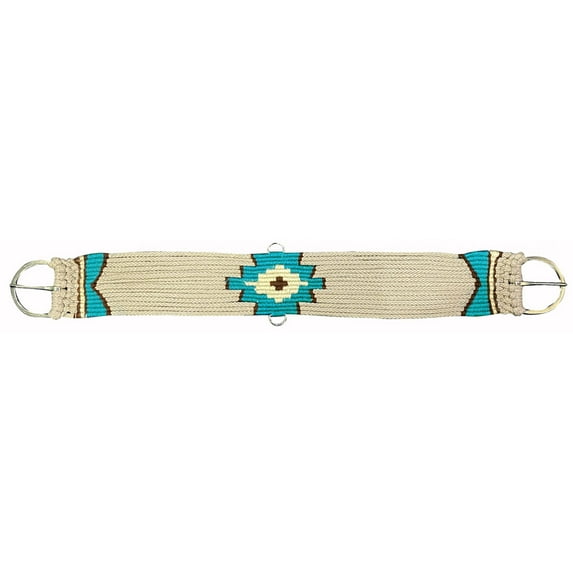 Showman Cream Wool Blend Multi-Strand String Girth w/Southwest Design (30")