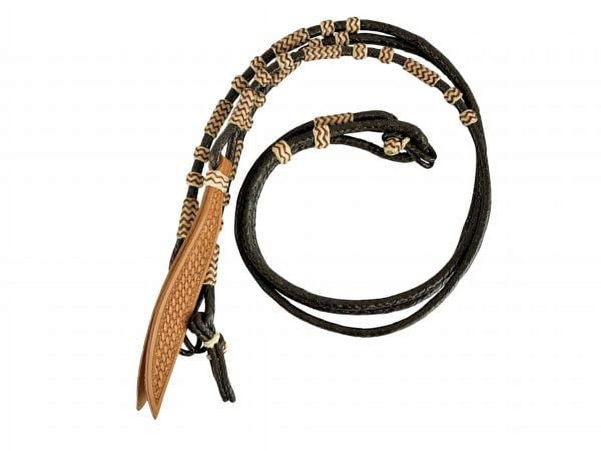 Showman ® Rawhide laced Argentina leather contest rein main image 1