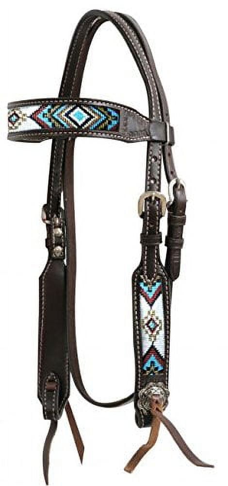 New! Showman Gardenia Argentina Cow Leather Browband Headstall