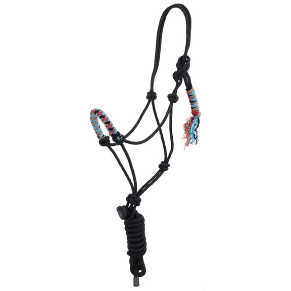 Showman Desert Blaze Mohair Wool Nose Cowboy Knot Halter w/ Lead