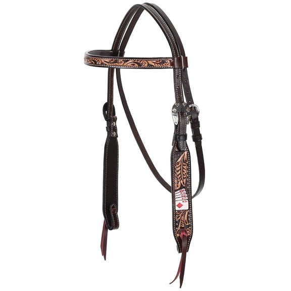 Showman Diamond Flush Browband Leather Headstall
