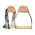 thumbnail image 1 of Showman Electric Aces Twisted Angled Aluminum Stirrups, 1 of 4
