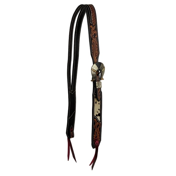 Showman Feather & Cowhide Split Ear Headstall