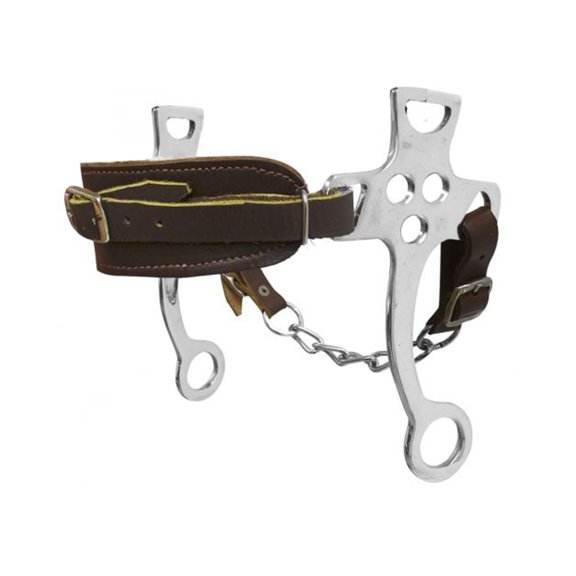 Showman Fleece Lined Hackamore w/  7 1/2" Stainless Steel Cheeks (Medium)