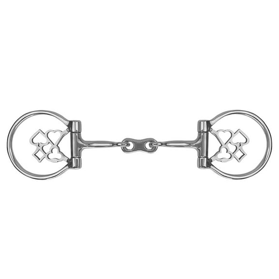 Showman Gambler Stainless Steel D-Ring Dog Bone Snaffle Bit