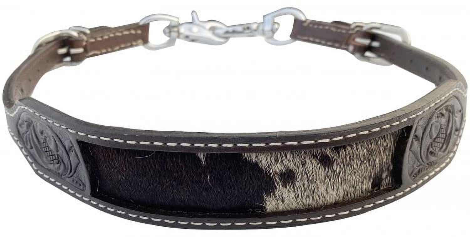 Étrivières De Femme En Cuir Showman - Avec Incrustation Poil De Vache Motif Croix - Neuves