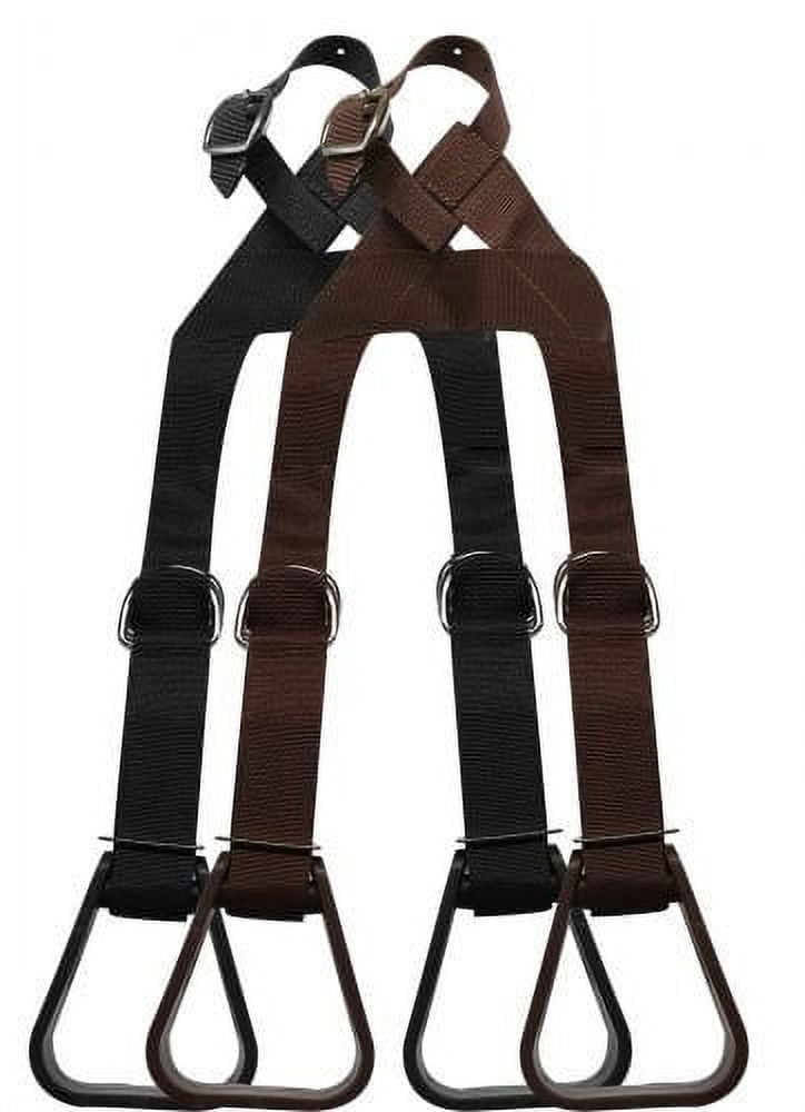 Showman Heavy Duty Nylon Buddy Stirrups (Black)