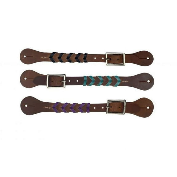 Showman Ladies Argentina Cow Leather Braided Color Spur Straps