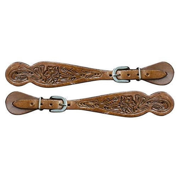 Showman Ladies Size Leather Spur Straps w/ Floral Tooling