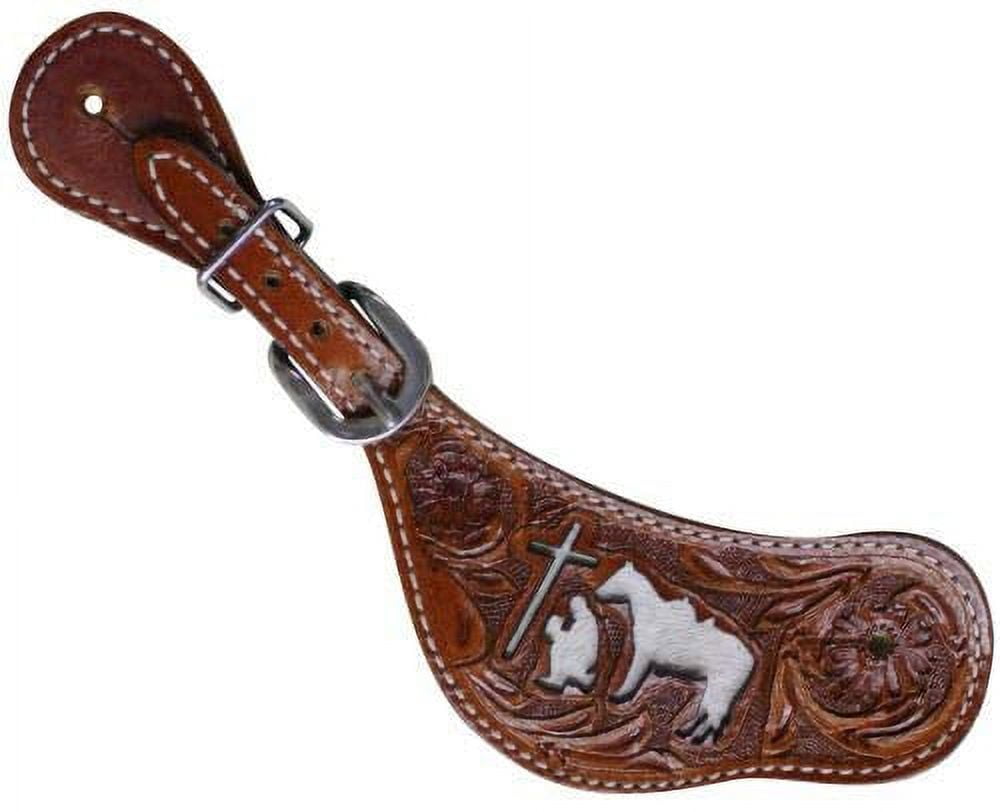 New! 31008F - Leather Hair on Cowhide Youth / Ladies Spur Straps